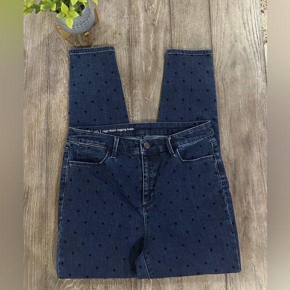 Talbots Flawless Dark Blue Polka Dot Jeans - Picture 1 of 11